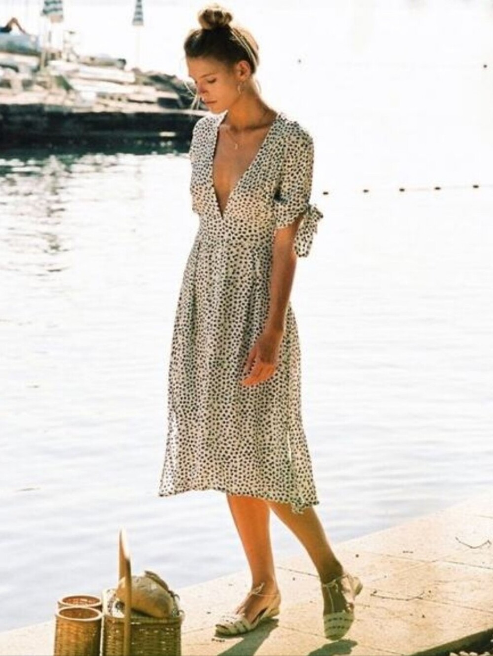 Faithful The Brand Nina Tie Sleeve Midi Dress Floral Size XS US 2